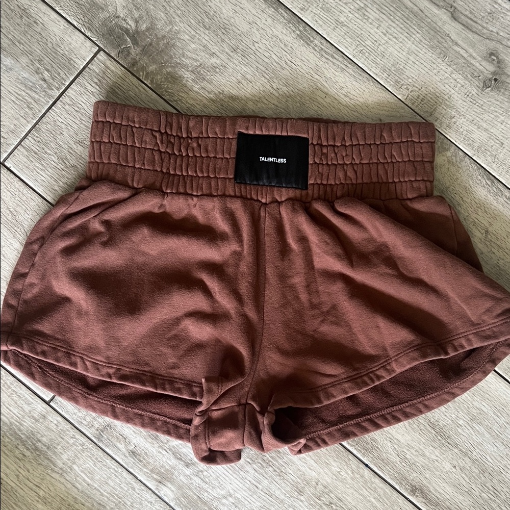 TALENTLESS Boxer Women's Athletic Shorts SMALL Chocolate Brown